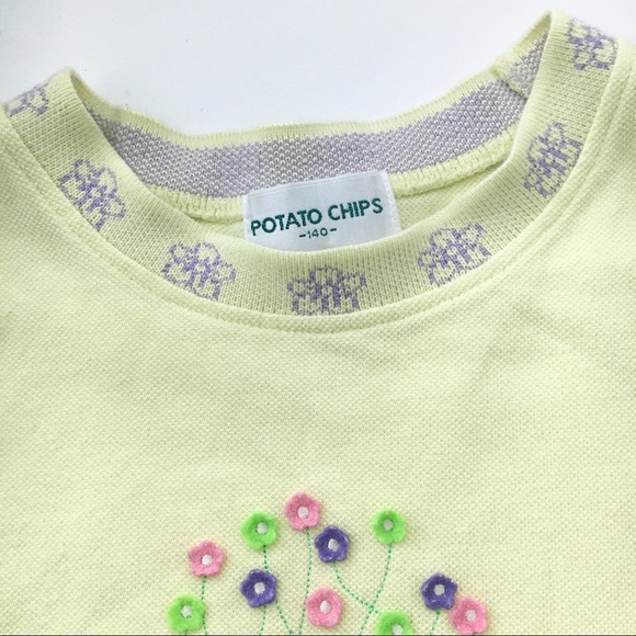 Potato Chips Pale Green Kids’ Tee W/ Mock Neck - Picture 3 of 4